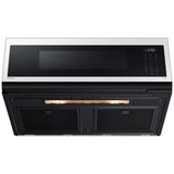 Samsung ME11CB751012 Bespoke 30 in. 1.1 cu. ft. 1100W Low Profile Smart Over-the-Range Microwave with 400 CFM - White Glass