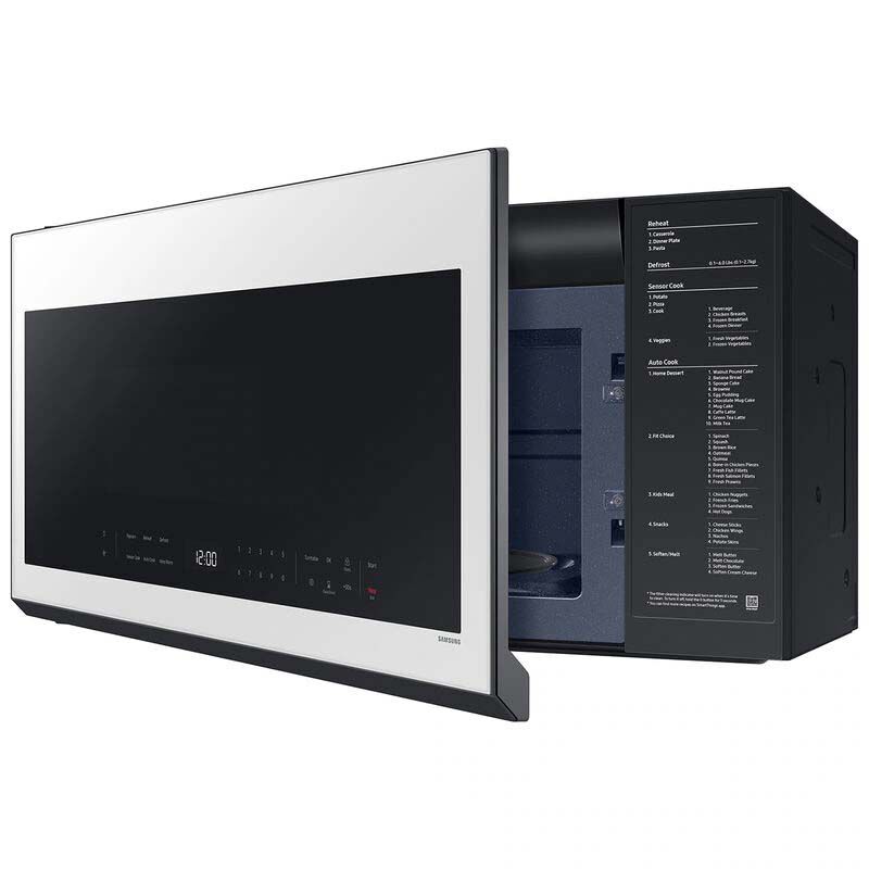 Samsung ME21DB630012 Bespoke 30 in. 2.1 cu. ft. 1000W Smart Over-the-Range Microwave with 400 CFM & Sensor Cooking - White Glass