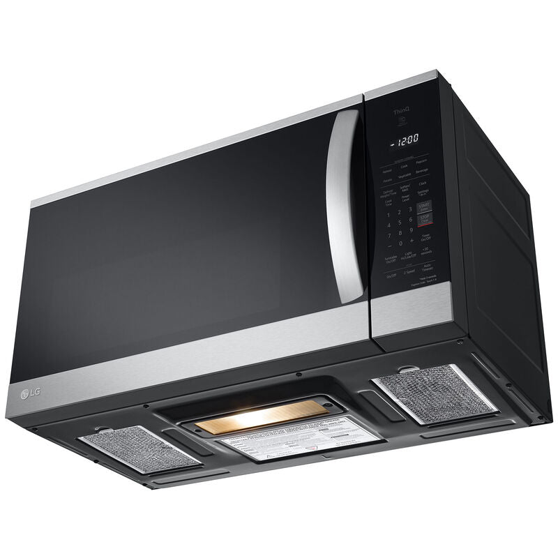 LG MVEM1825F 30 in. 1.8 cu. ft. 1000W Smart Over-the-Range Microwave with 300 CFM & Sensor Cooking - PrintProof Stainless Steel