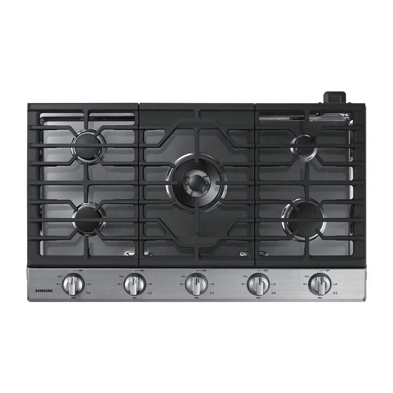 Samsung NA36N6555TS 36 in. 5-Burner Smart Natural Gas Cooktop with Griddle, Simmer Burner & Power Burner - Stainless Steel