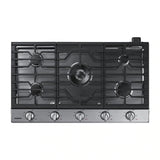 Samsung NA36N6555TS 36 in. 5-Burner Smart Natural Gas Cooktop with Griddle, Simmer Burner & Power Burner - Stainless Steel
