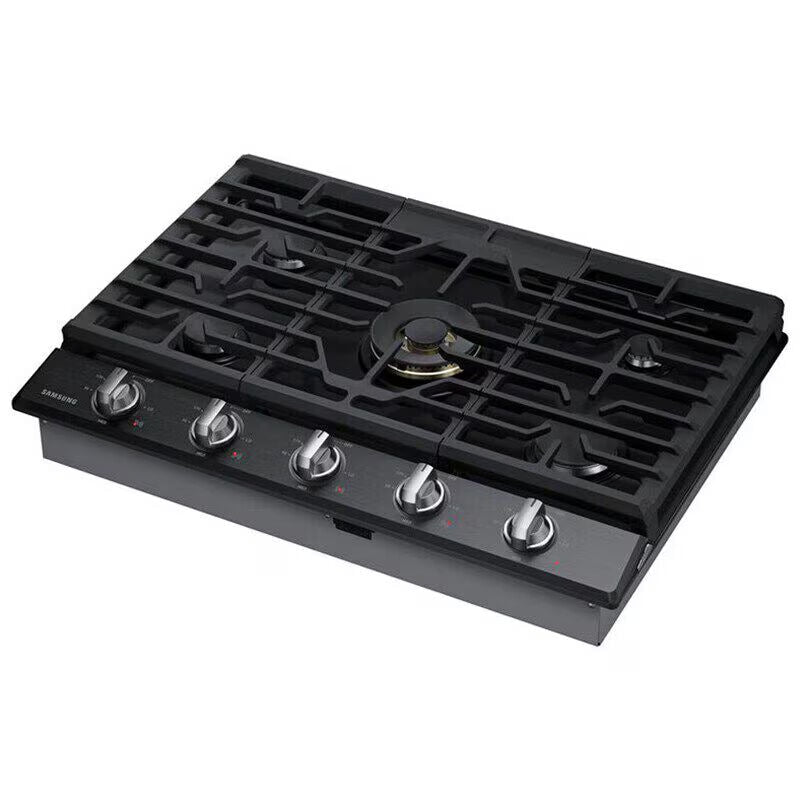 Samsung NA36N7755TG 36 in. 5-Burner Smart Natural Gas Cooktop with Griddle, Simmer Burner & Power Burner - Black Stainless