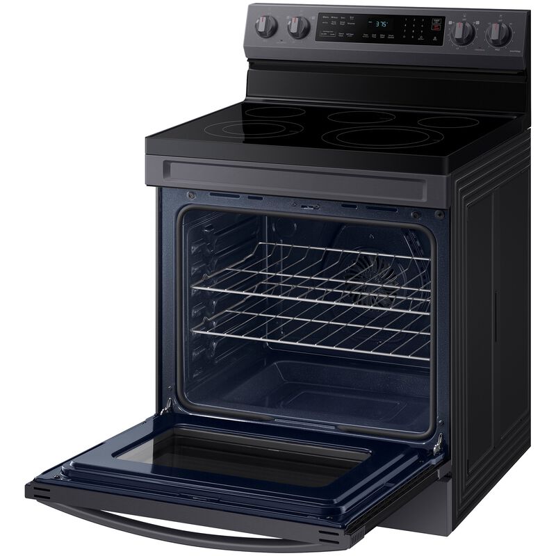 Samsung 30 in. 6.3 cu. ft. Smart Air Fry Standard Convection Electric Range with Smoothtop Burners - Fingerprint Resistant Black Stainless Steel