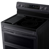 Samsung 30 in. 6.3 cu. ft. Smart Air Fry Standard Convection Double Oven Electric Range with Radiant Burners & Griddle - Black Stainless
