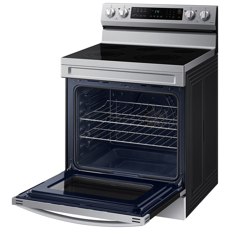 Samsung NE63D6511SR 30 in. 6.3 cu. ft. Smart Air Fry Standard Convection Electric Range with Smoothtop Burners - Stainless Steel