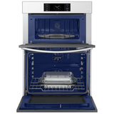 Samsung NQ70CB700D12 Bespoke 30 in. 7 cu. ft. Smart Speed/ Steam Electric Microwave/Wall Oven Combo with Dual Convection & Sensor Cooking - White Glass