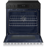 Samsung NSE6DB830012 Bespoke 30 in. 6.3 cu. ft. Smart Air Fry Standard Convection Slide-In Electric Range with Radiant Burners - White Glass