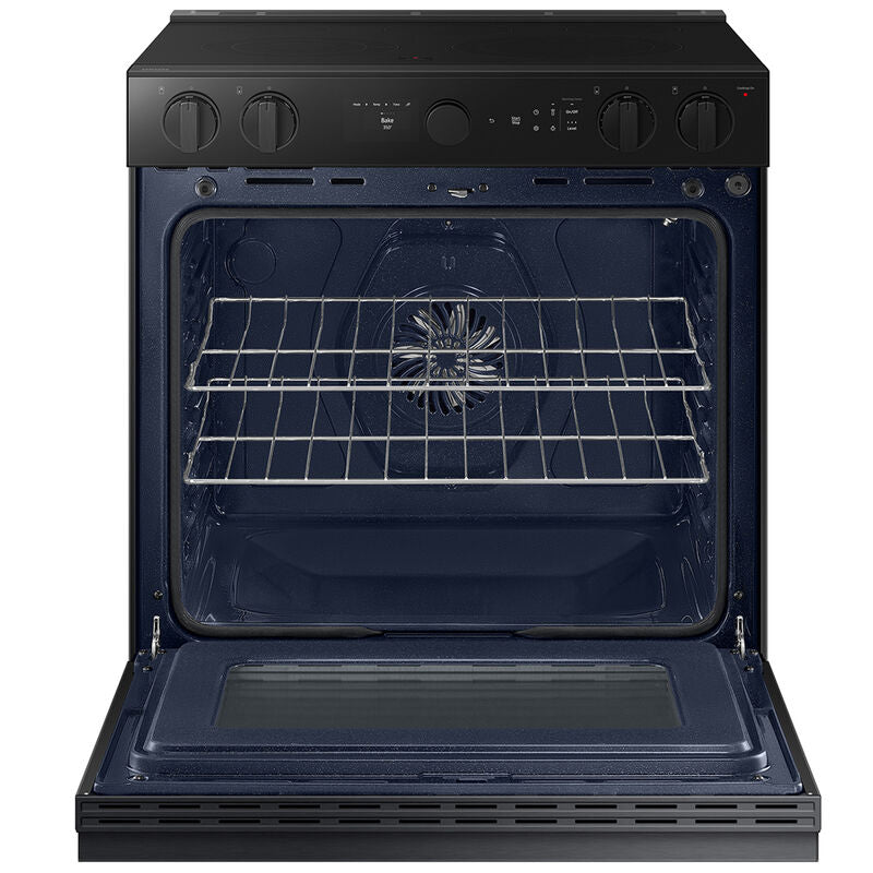 Samsung NSE6DG8502MT Bespoke 30 in. 6.3 cu. ft. Smart Air Fry True European Convection Slide-In Electric Range with Smoothtop Burners - Matte Black Steel
