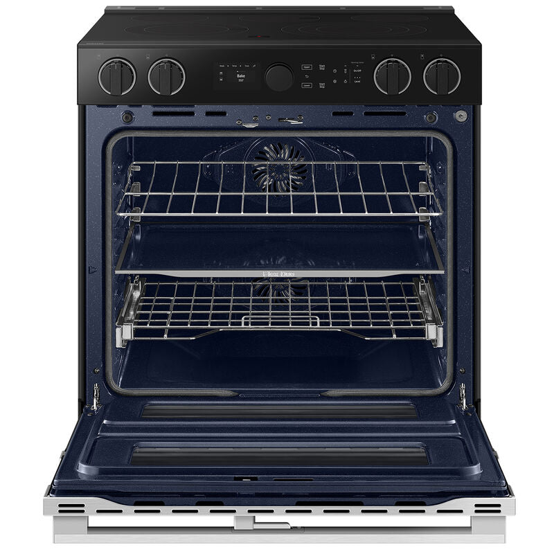 Samsung NSE6DG8550SR Bespoke 30 in. 6.1 cu. ft. Smart Air Fry True European Convection Double Oven Slide-In Electric Range with Smoothtop Burners - Stainless Steel