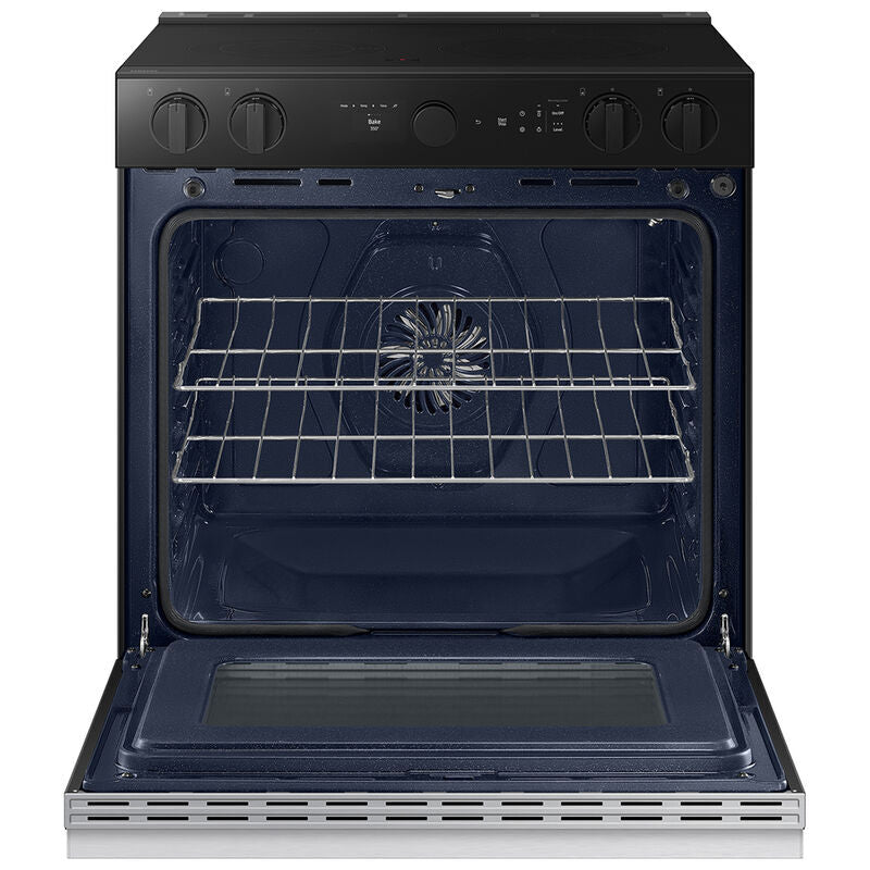 Samsung NSE6DG8700SR Bespoke 30 in. 6.3 cu. ft. Smart Air Fry True European Convection Slide-In Electric Range with Radiant Burners - Stainless Steel