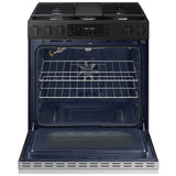 Samsung NSG6DG8300SR Bespoke 30 in. 6 cu. ft. Smart Air Fry Standard Convection Slide-In Gas Range with 5 Sealed Burners & Griddle - Stainless Steel