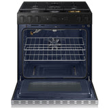 Samsung NSG6DG8500SR Bespoke 30 in. 6 cu. ft. Smart Air Fry True European Convection Slide-In Gas Range with 5 Sealed Burners & Griddle - Stainless Steel