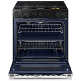 Samsung NSG6DG8550SR Bespoke 30 in. 6 cu. ft. Smart Air Fry True European Convection Double Oven Slide-In Gas Range with 5 Sealed Burners & Griddle - Stainless Steel