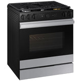 Samsung NSG6DG8700SR Bespoke 30 in. 6 cu. ft. Smart Air Fry True European Convection Slide-In Gas Range 5 Sealed Burners & Griddle - Stainless Steel
