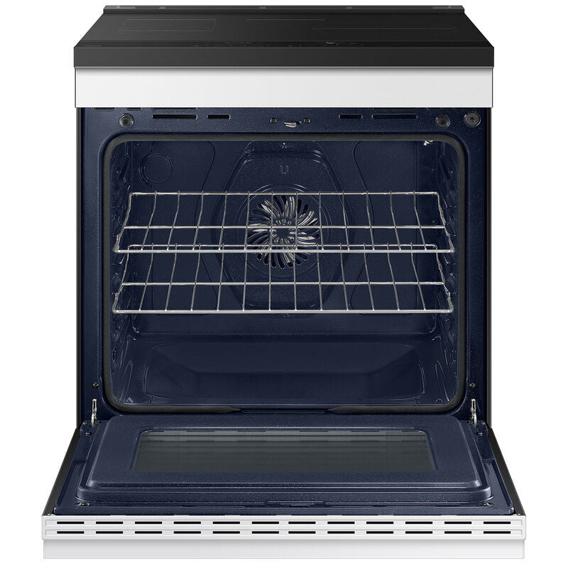 Samsung NSI6DB930012 Bespoke 30 in. 6.3 cu. ft. Smart Air Fry Standard Convection Slide-In Electric Range with 4 Induction Burners - White Glass