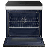 Samsung NSI6DB990012 Bespoke 30 in. 6.3 cu. ft. Smart Air Fry True European Convection Slide-In Electric Range with 4 Induction Burners - White Glass