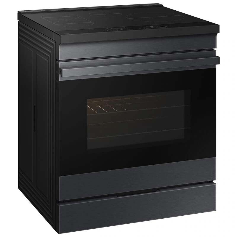 Samsung NSI6DG9500MT Bespoke 30 in. 6.3 cu. ft. Smart Air Fry True European Convection Slide-In Electric Range with 4 Induction Burners - Matte Black Steel