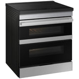 Samsung NSI6DG9550SR Bespoke 30 in. 6.1 cu. ft. Smart Air Fry True European Convection Double Oven Slide-In Electric Range with 4 Induction Burners - Stainless Steel