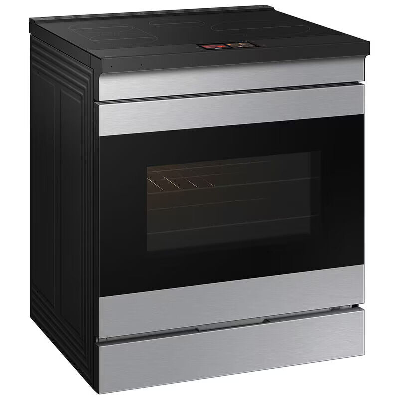 Samsung NSI6DG9900SR Bespoke 30 in. 6.3 cu. ft. Smart Air Fry True European Convection Slide-In Electric Range with 4 Induction Burners - Stainless Steel