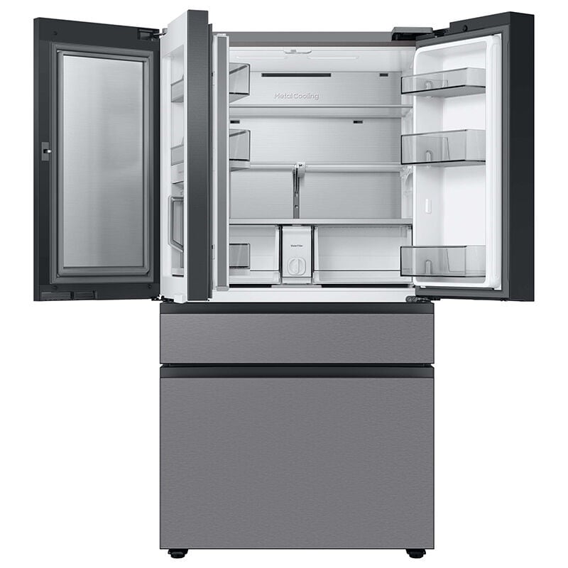 Samsung RF23BB8600QL Bespoke 36 in. 22.8 cu. ft. Smart Counter Depth 4-Door French Door Refrigerator with Internal Water Dispenser - Stainless Steel
