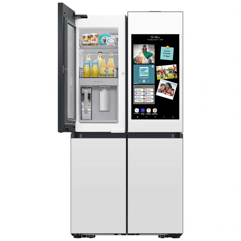 Samsung RF23DB990012 Bespoke 36 in. 22.5 cu. ft. Smart Counter Depth 4-Door French Door Refrigerator with Internal Water Dispenser - White Glass