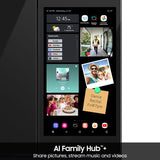 Samsung RF90F23EECRAA Bespoke 36 in. 22.5 cu. ft. Smart Counter Depth 4-Door French Door Refrigerator with AI Family Hub+, Beverage Center & Internal Water Autofill Pitcher - Charcoal Glass & Stainless Steel