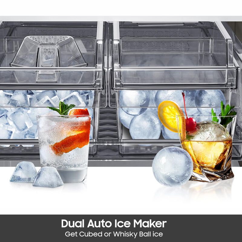 Samsung RM80F23VMR Bespoke 36 in. 23.5 cu. ft. Smart Counter Depth 4-Door French Door Refrigerator with AI Hybrid Cooling, Beverage Center & Internal Water Autofill Pitcher - Custom Panel Ready