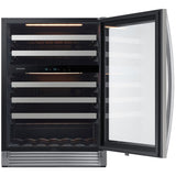 Samsung RW51TS338SR 24 in. Undercounter Wine Cooler with Wire Racks, Dual Temperature Zones & 51 Bottle Capacity - Stainless Steel