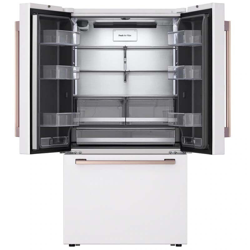 LG SRFB27W3 Studio 36 in. 26.5 cu. ft. Smart Counter Depth French Door Refrigerator with Internal Water Dispenser - Essence White