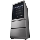LG URETC1408N Signature InstaView 28 in. Freestanding Smart Wine Cooler with 2 Freezer Drawers, Multi-Zone & 65 Bottle Capacity - Textured Steel