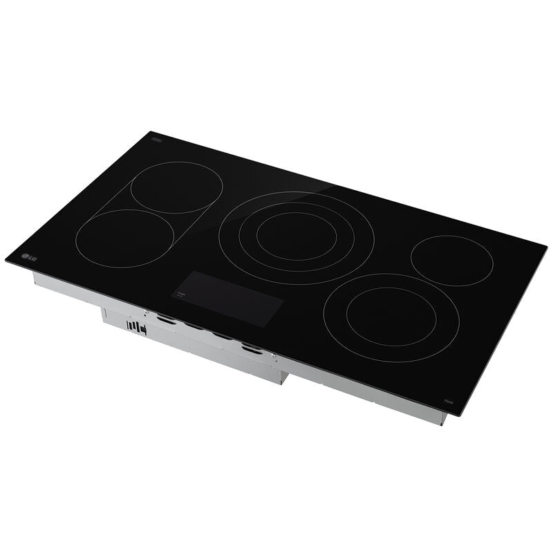 LG CBEW3617BE 36 in. 5-Burner Smart Electric Cooktop with UltraHeat, Simmer Burner & Power Burner - Black