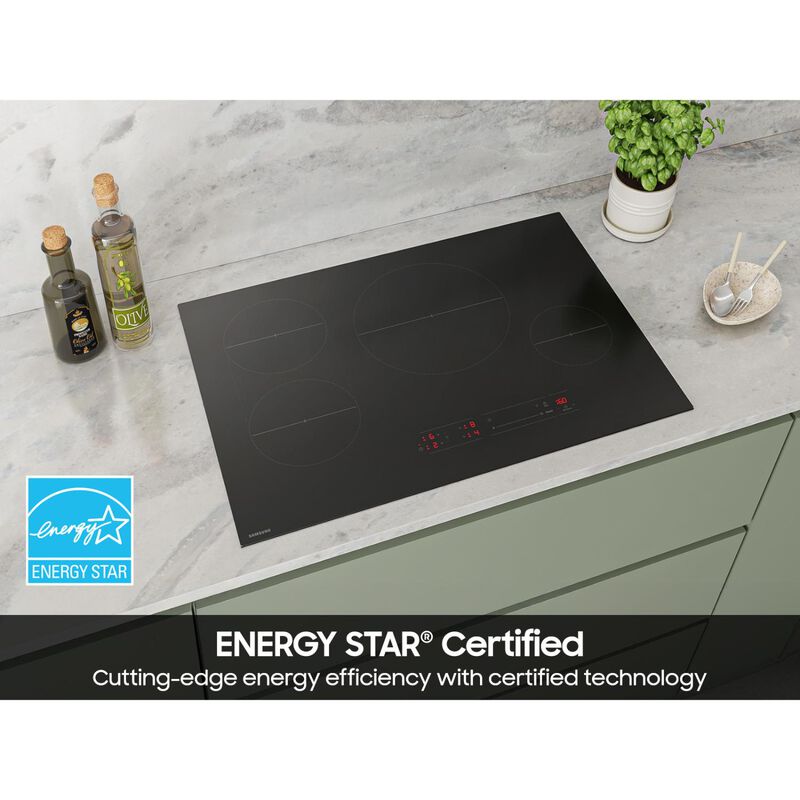 Samsung CC70F30S2D 30 in. 4-Burner Smart Induction Cooktop with Simmer Burner & Power Burner - Black