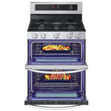 LG LDGL6924S 30 in. 6.9 cu. ft. Smart Air Fry True European Convection Double Oven Gas Range with 5 Sealed Burners - Stainless Steel