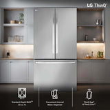 LG LRFLS3206S 36 in. 31.7 cu. ft. Smart French Door Refrigerator with Internal Water Dispenser - PrintProof Stainless Steel