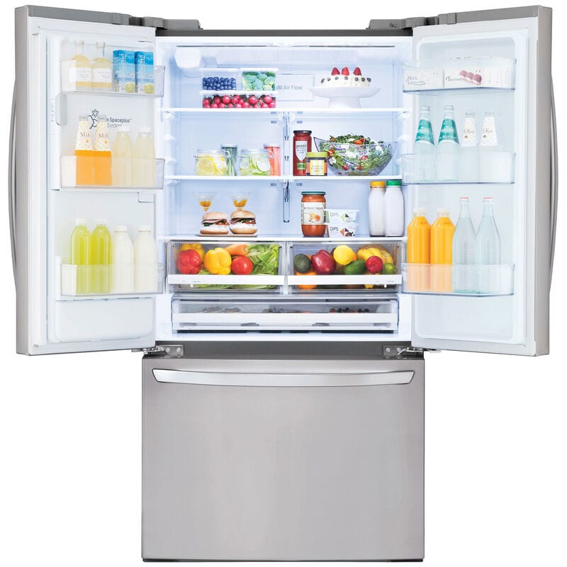 LG LRFS28XBS 36 in. 27.7 cu. ft. Smart French Door Refrigerator with Ice & Water Dispenser - PrintProof Stainless Steel