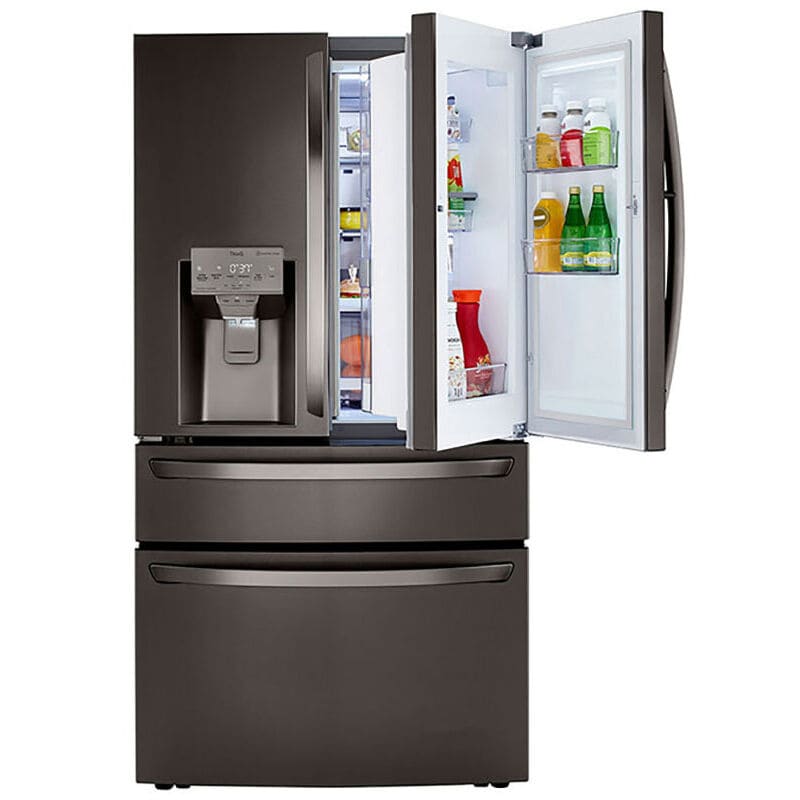 LG LRMDS3006D 36 in. 29.5 cu. ft. Smart 4-Door French Door Refrigerator with External Ice & Water Dispenser- Black Stainless Steel