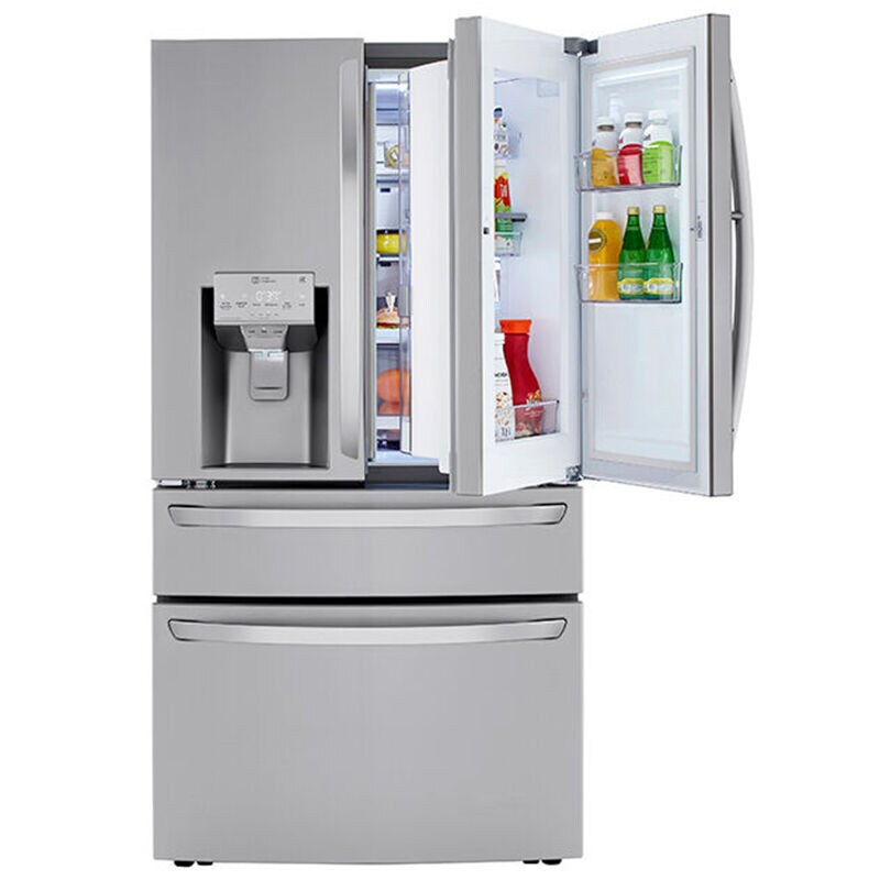 LG LRMDS3006S 36 in. 29.5 cu. ft. Smart 4-Door French Door Refrigerator with Ice & Water Dispenser - PrintProof Stainless Steel
