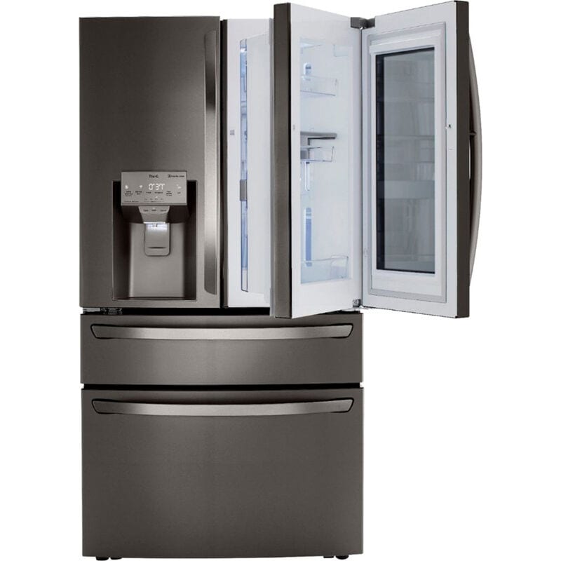 LG LRMVC2306D InstaView 36 in. 22.5 cu. ft. Smart Counter Depth 4-Door French Door Refrigerator with Ice & Water Dispenser - PrintProof Black Stainless Steel