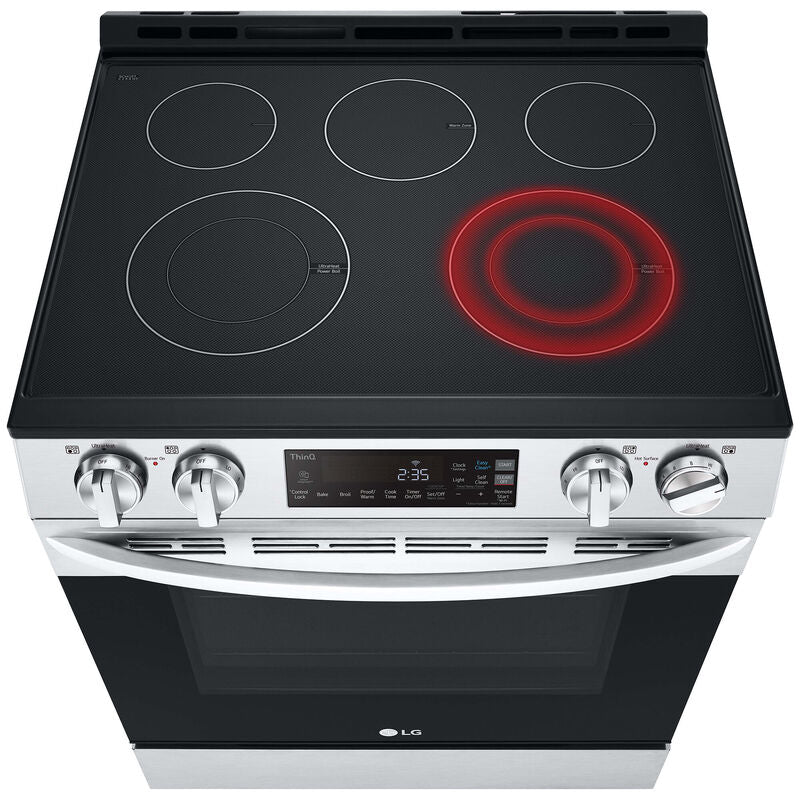 LG LSEL6331F 30 in. 6.3 cu. ft. Smart Slide-In Electric Range with Radiant Burners - PrintProof Stainless Steel