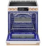 LG LSES6338N Studio 30 in. 6.3 cu. ft. Smart Air Fry True European Convection Slide-In Electric Range with Radiant Burners - Essence White