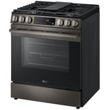 LG LSGL5833Z 30 in. 5.8 cu. ft. Smart Air-Fry Standard Convection Slide-In Gas Range with 5 Sealed Burners & Griddle - Black Stainless Steel