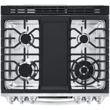 LG LTGL6937F 30 in. 6.9 cu. ft. Smart Air Fry True European Convection Double Oven Slide-In Gas Range with 5 Sealed Burners & Griddle - PrintProof Stainless Steel