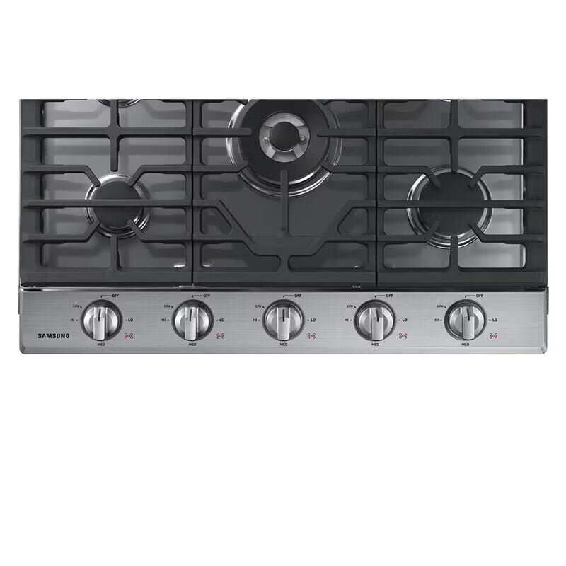Samsung NA30N6555TS 30 in. 5-Burner Smart Natural Gas Cooktop with Griddle, Simmer Burner & Power Burner - Stainless Steel