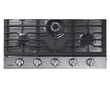 Samsung NA30N6555TS 30 in. 5-Burner Smart Natural Gas Cooktop with Griddle, Simmer Burner & Power Burner - Stainless Steel