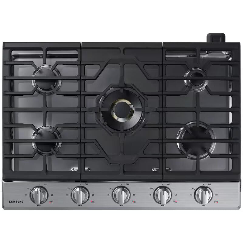 Samsung NA30N7755TG 30 in. 5-Burner Smart Natural Gas Cooktop with Griddle, Simmer Burner & Power Burner - Black Stainless