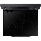 Samsung 30 in. 6.3 cu. ft. Smart Air Fry Standard Convection Electric Range with Smoothtop Burners - Fingerprint Resistant Black Stainless Steel