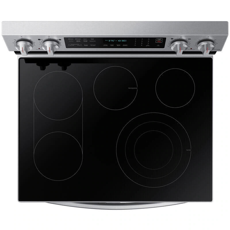 Samsung 30 in. 6.3 cu. ft. Smart Air Fry Standard Convection Double Oven Electric Range with Radiant Burners & Griddle - Stainless Steel