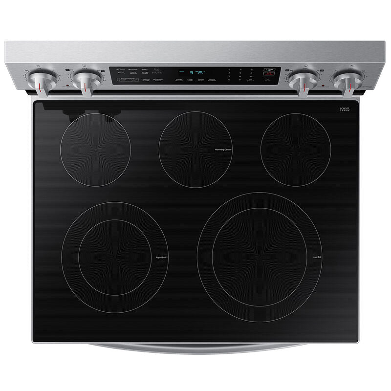 Samsung NE63D6511SR 30 in. 6.3 cu. ft. Smart Air Fry Standard Convection Electric Range with Smoothtop Burners - Stainless Steel