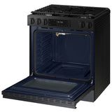 Samsung NSG6DG8100MT Bespoke 30 in. 6 cu. ft. Smart Slide-In Gas Range with 5 Sealed Burners - Matte Black Steel