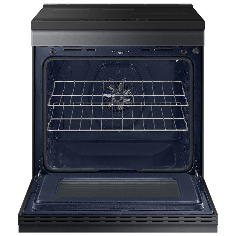 Samsung NSI6DG9500MT Bespoke 30 in. 6.3 cu. ft. Smart Air Fry True European Convection Slide-In Electric Range with 4 Induction Burners - Matte Black Steel